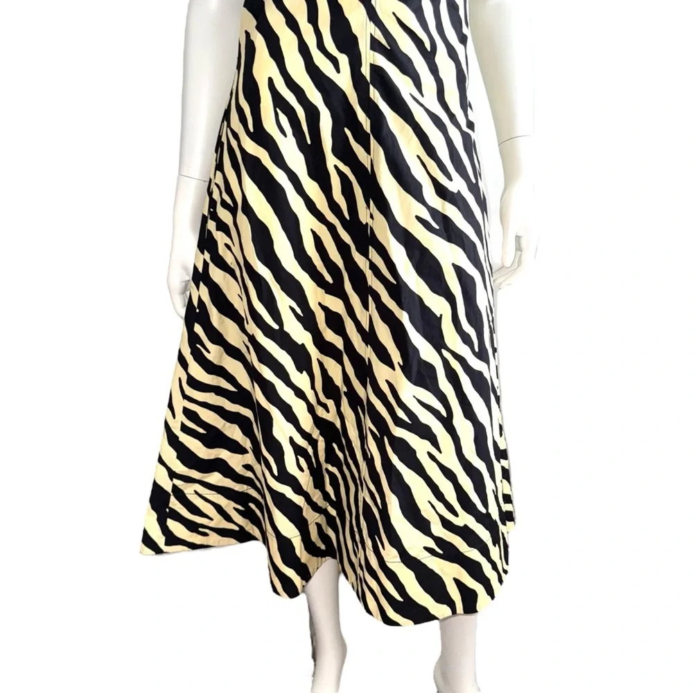 Proenza Schouler White Label Zebra Midi Dress Size 4 Cotton - Picture 6 of 11